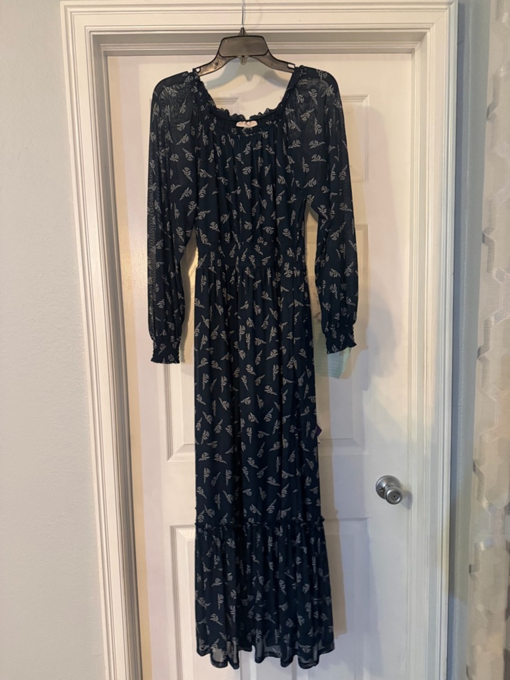 Knox Rose Long Sleeve Navy Floral Maxi Dress - Picture 3 of 4
